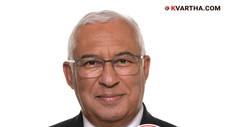 European Council President Antonio Costa and a symbolic image of Israel's attack on Iran's power plants.