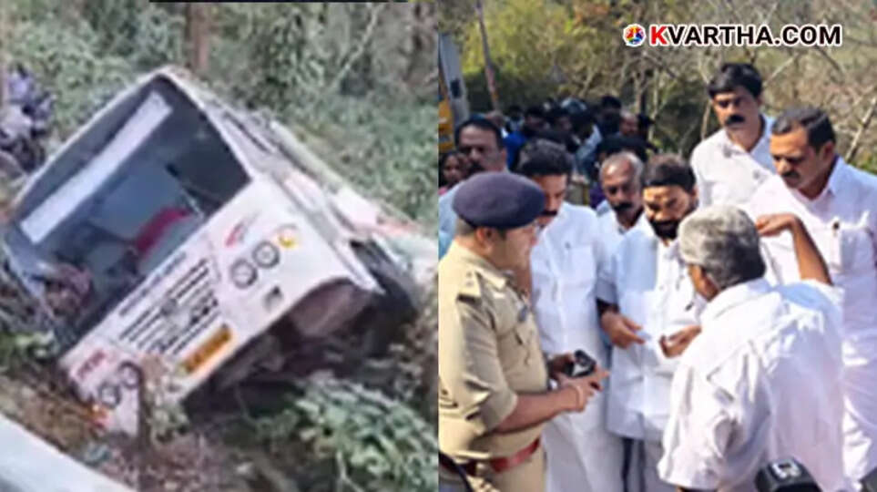 KSRTC bus involved in Pullupara accident, brake failure cause, tragedy scene