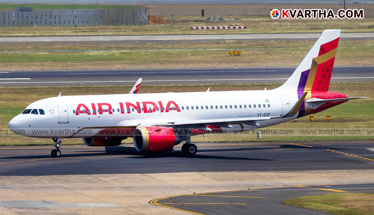  Air India flight on a runway after an emergency landing.