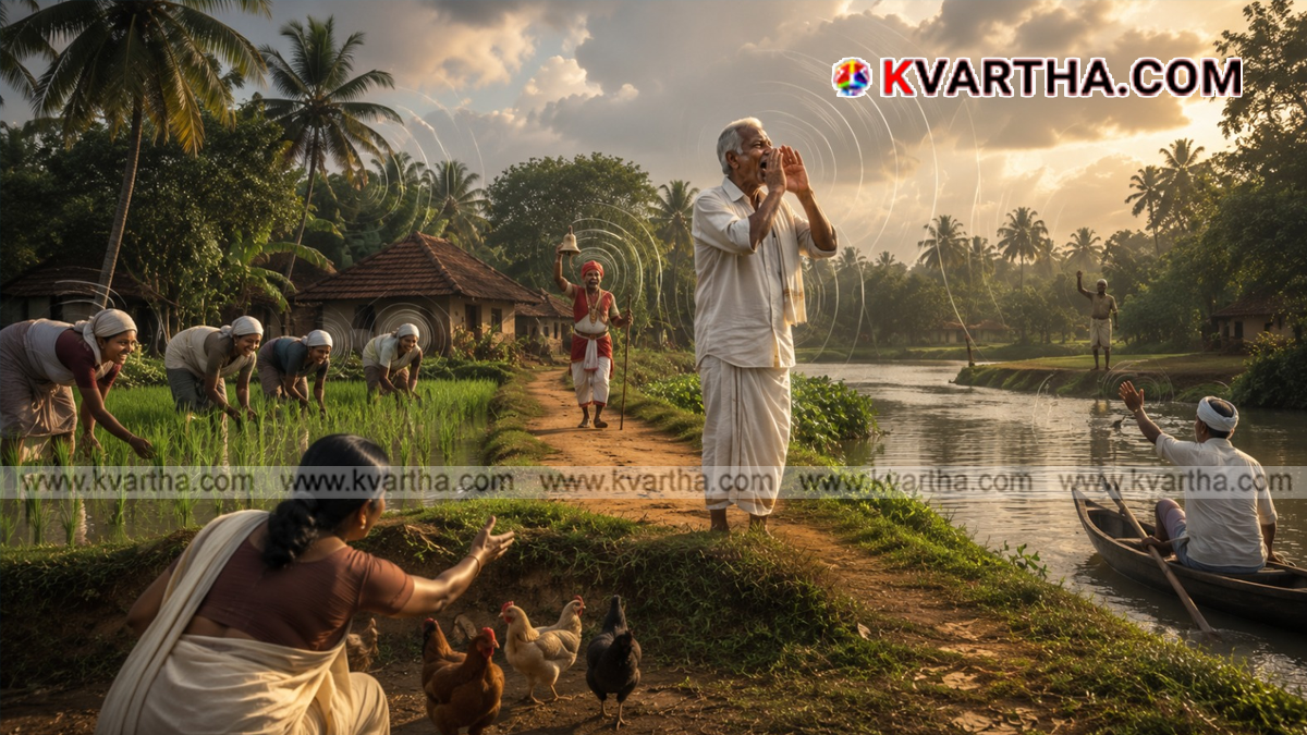 Representational image of traditional Kerala village life and community interaction