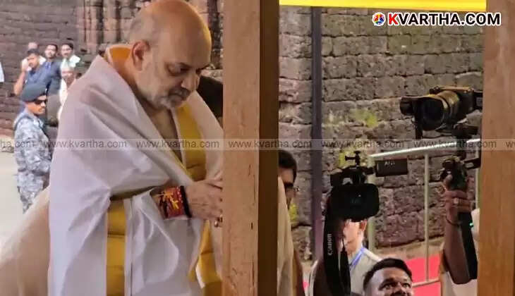 Amit Shah visiting Rajarajeshwara Temple in Taliparamba, Kannur.
