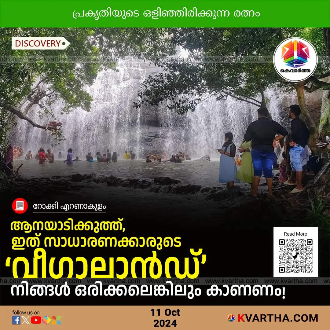 A breathtaking view of Anayadykuttu waterfall