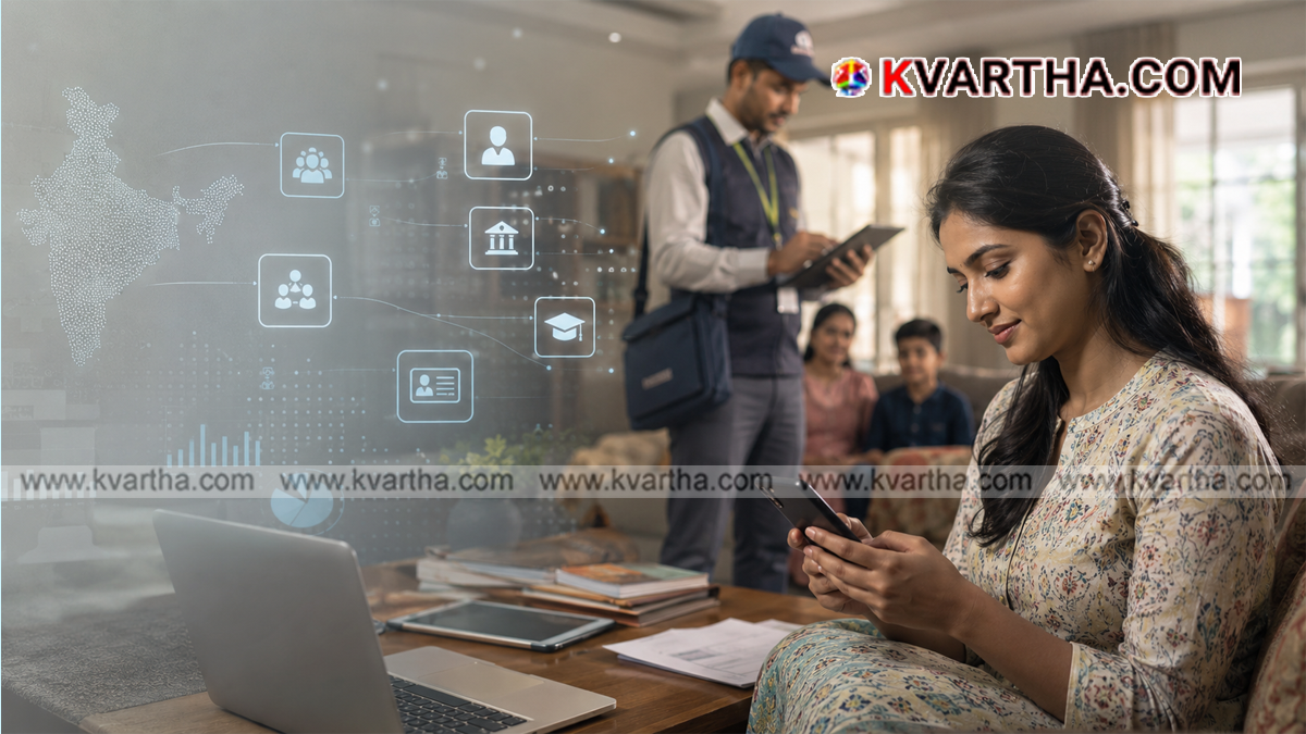Representational image of digital census data collection in India