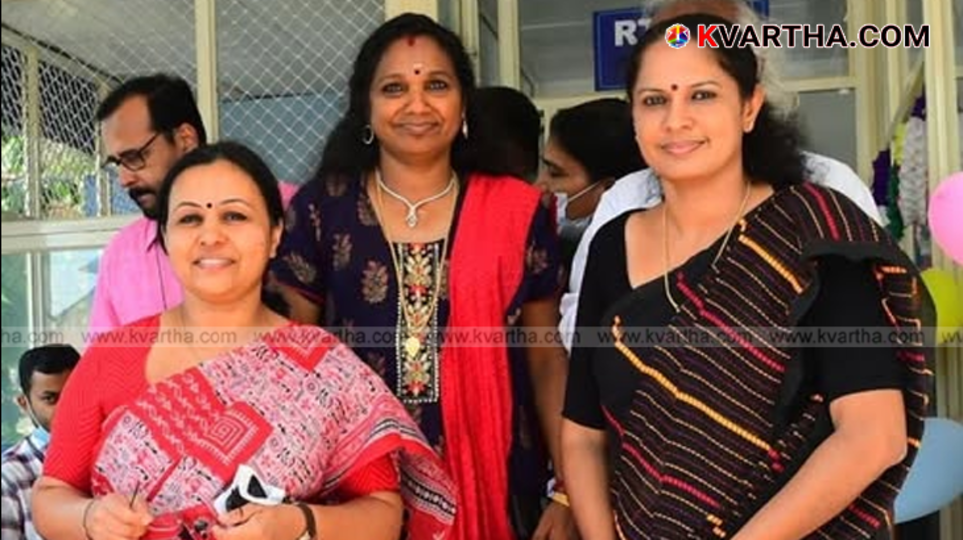 Minister Veena George and P.P. Divya