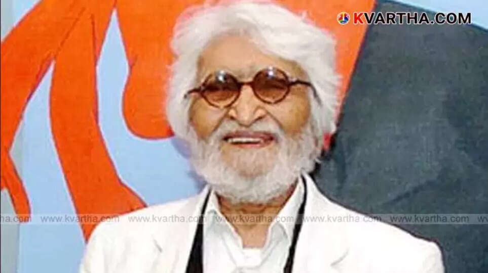 Portrait of M.F. Husain, the legendary Indian painter.