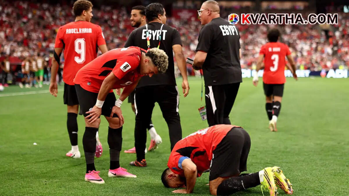 Mohamed Salah celebrating his goal for Egypt