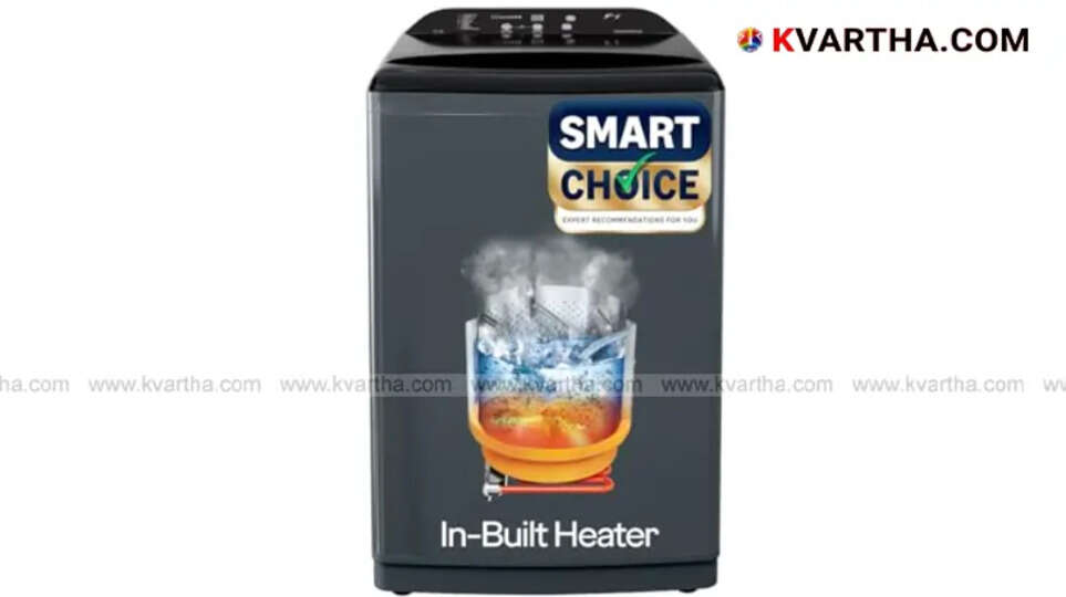 Modern washing machine with smart display and WiFi logo.