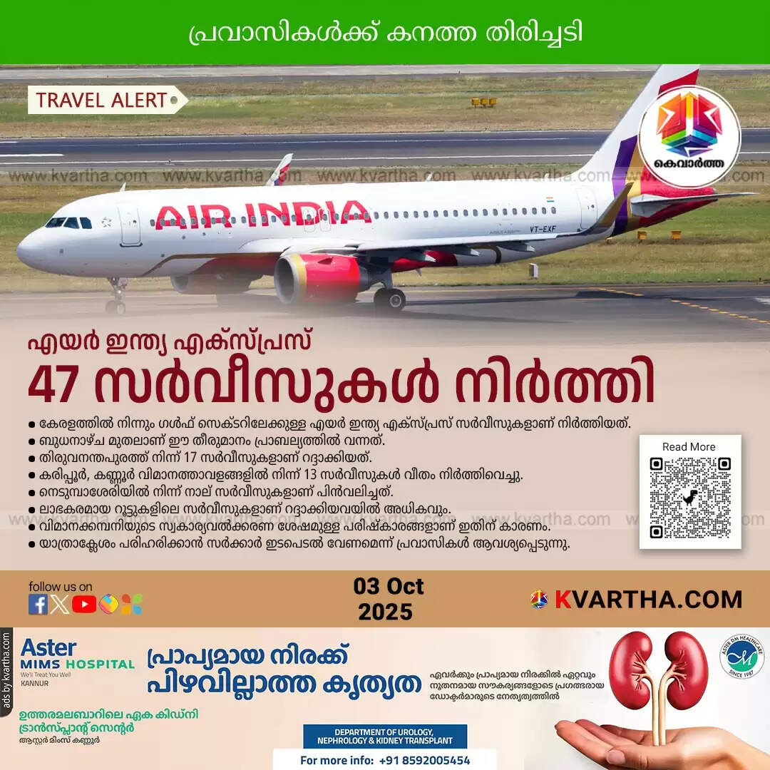 air india express cuts 47 gulf flights kerala pravasi