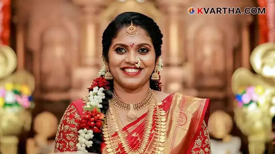 Bride Representing Gold Prices Sharp Decrease of ₹1640 per Sovereign in Kerala.