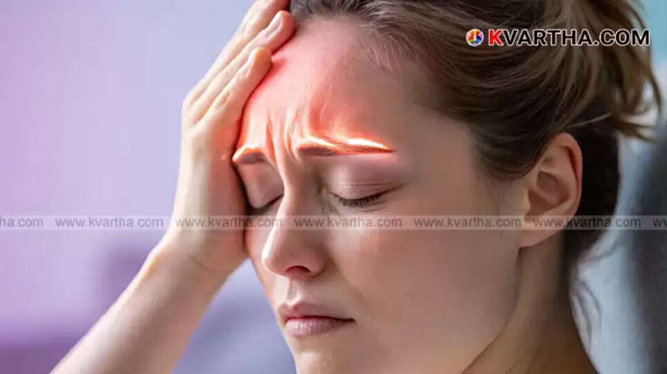 Illustration showing different types of headaches and affected areas.