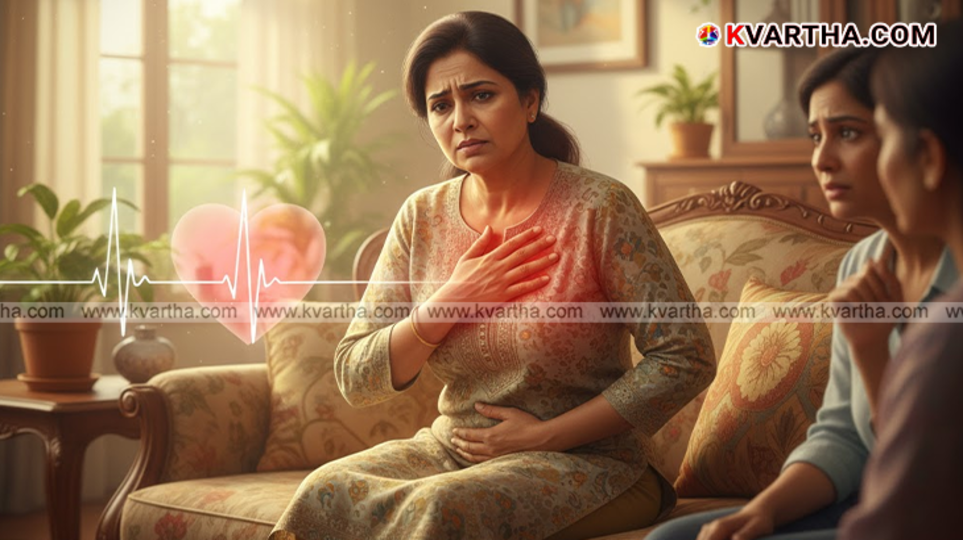 Man holding chest with mild discomfort, symbolizing silent heart attack