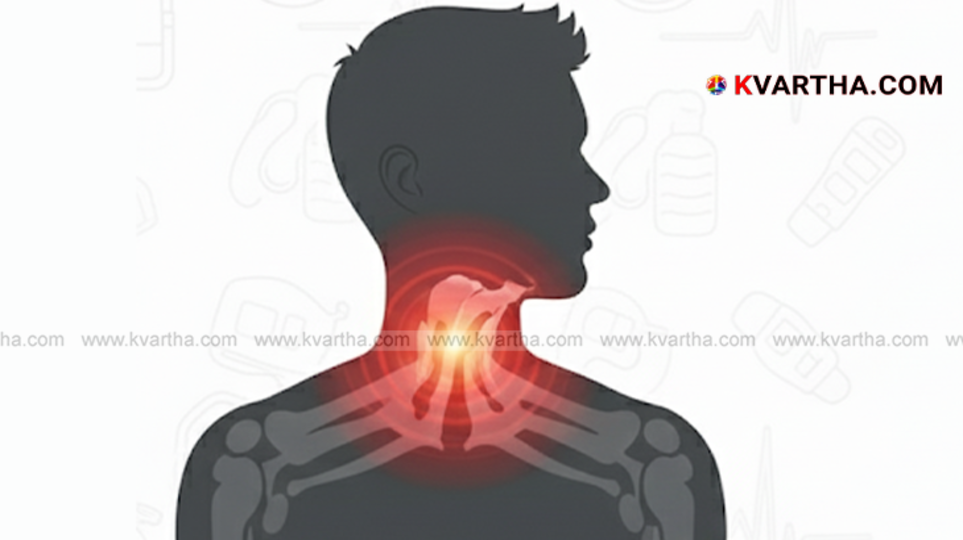  A person experiencing a sore throat, representing a possible symptom of throat cancer.