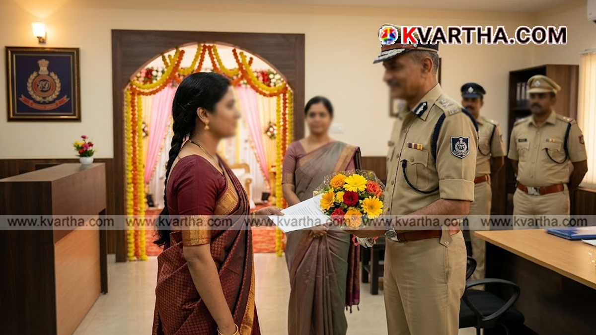 District Police Superintendent honouring the brave bride