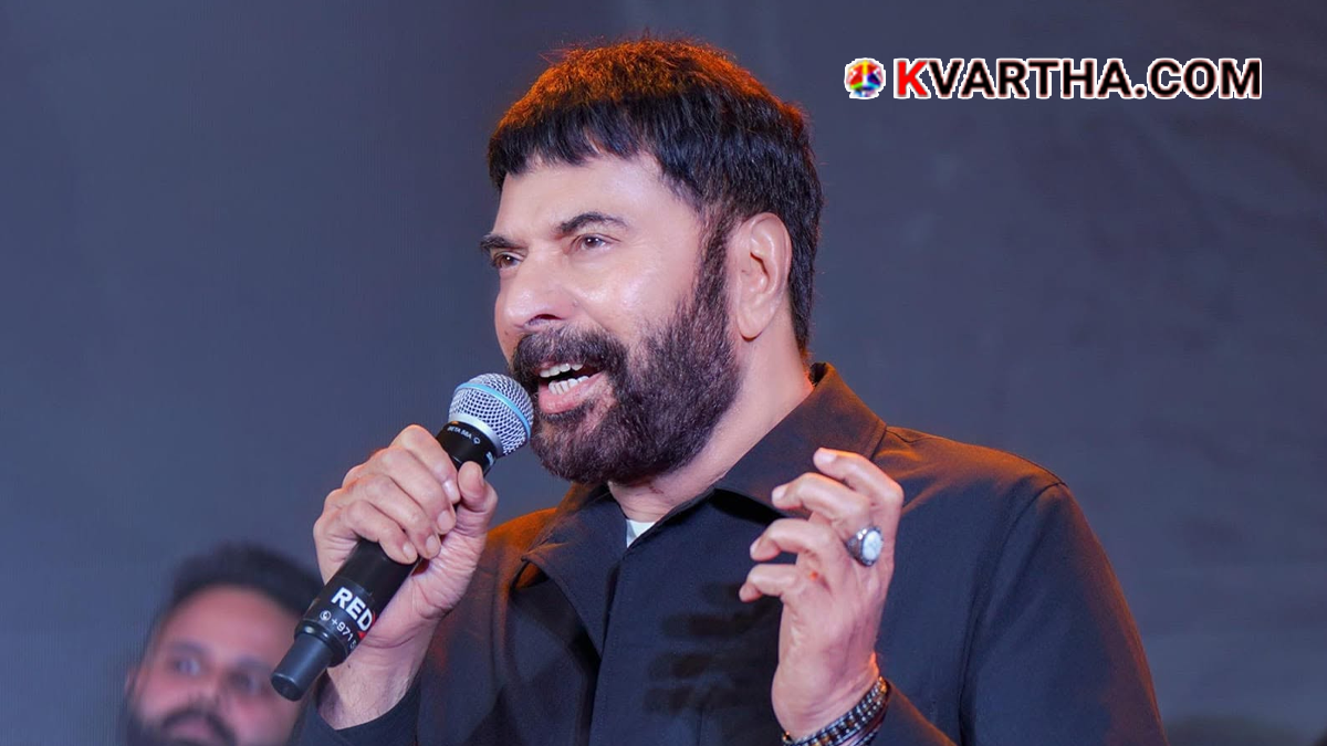 Actor Mammootty speaking to the media.