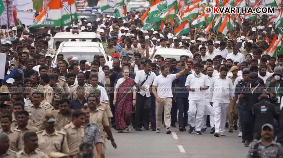 KC Venugopal at a UDF political rally