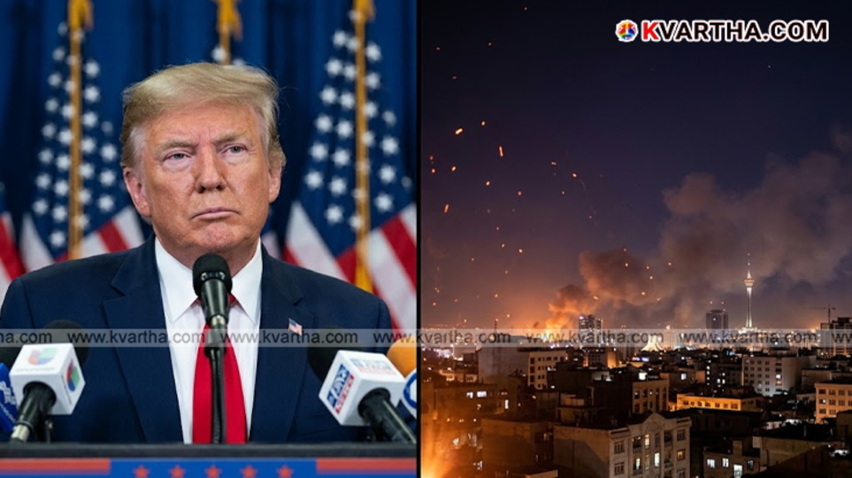 Smoke rising from buildings during an airstrike in the West Asia war 2026.