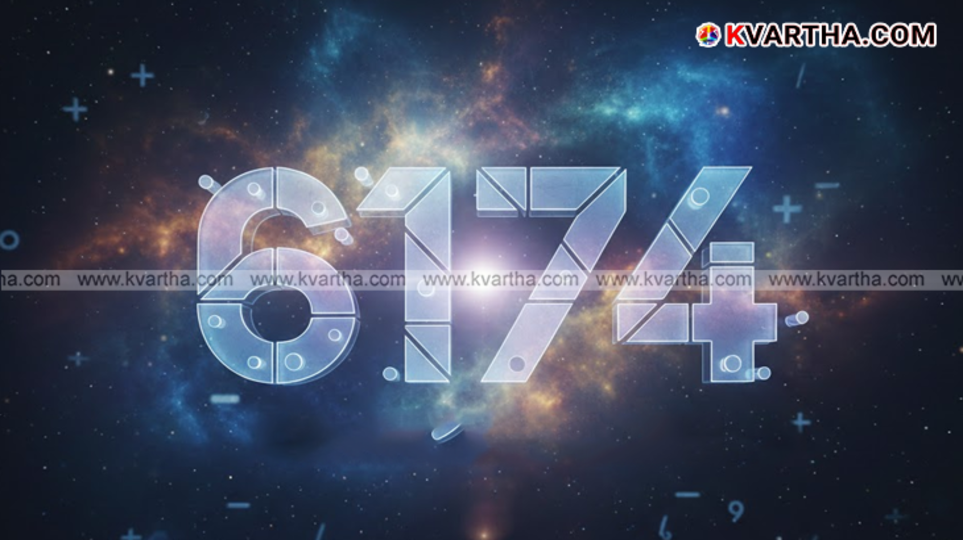 Illustration of the number 6174 and Kaprekar constant formula