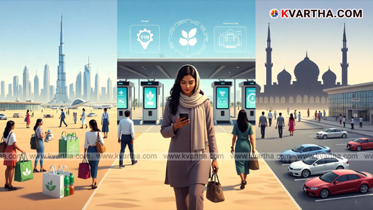 UAE landscape with futuristic governance icons