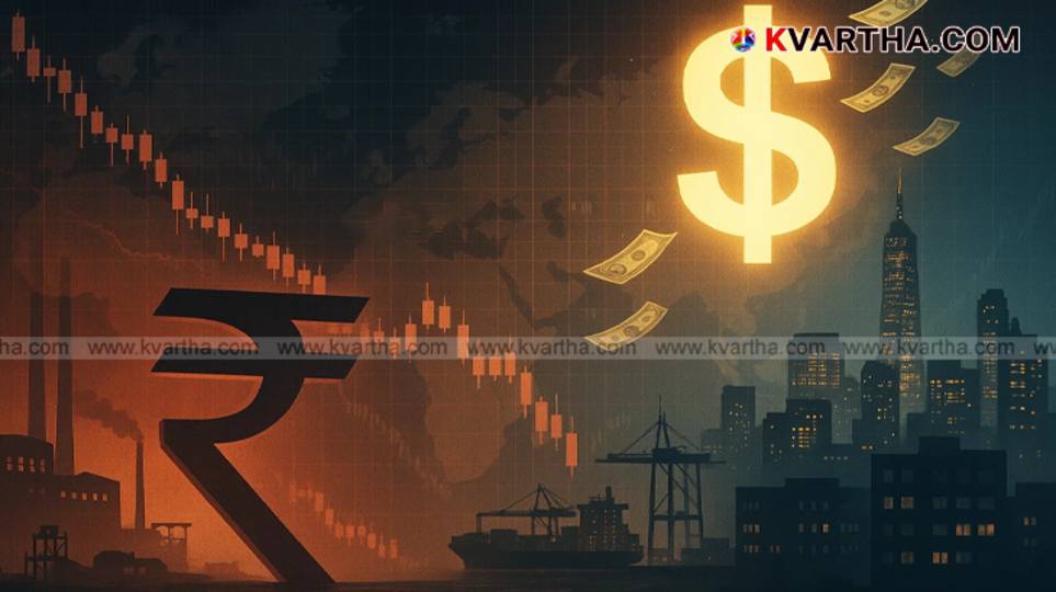 Indian Rupee and US Dollar banknotes side by side.