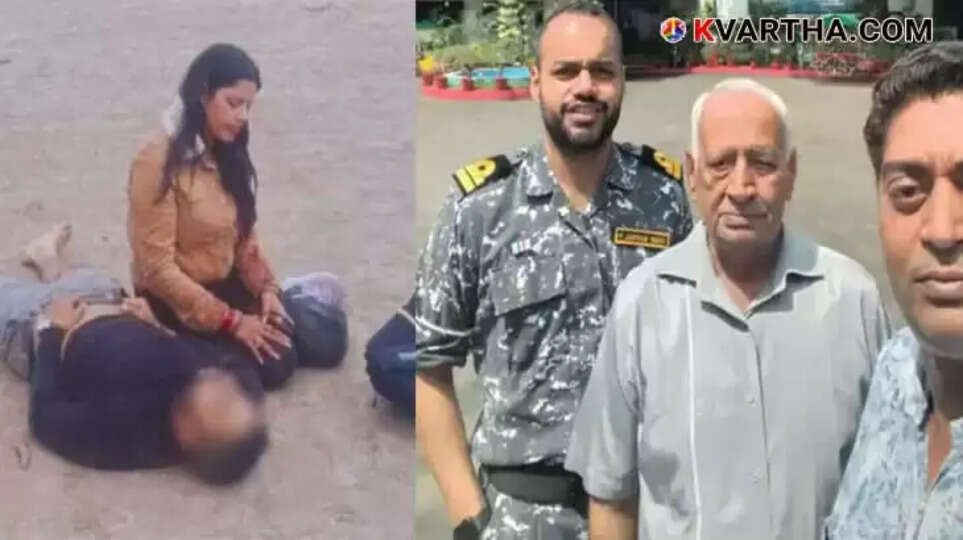 Himanshi weeping beside the body of her husband Vinay, who was killed in the Pahalgam terror attack.