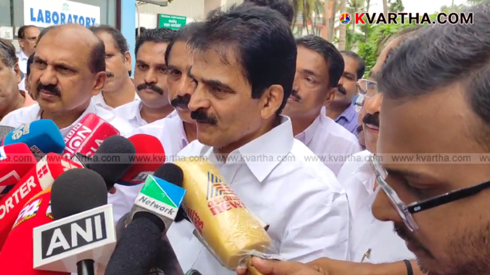  KC Venugopal addressing a press conference in Thaliparamba