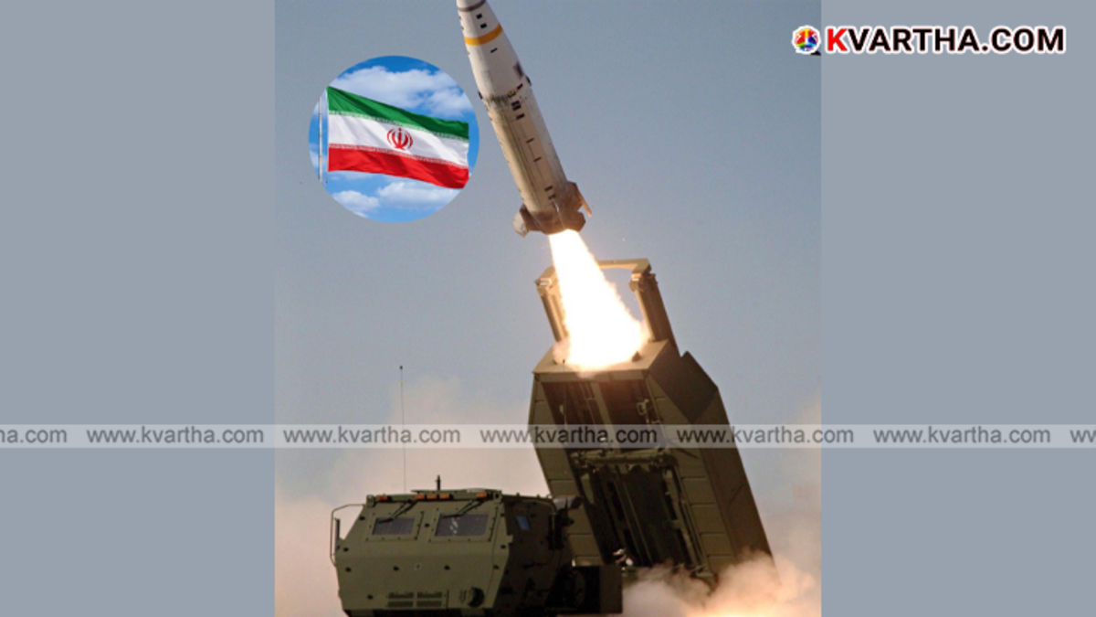 Camouflaged mobile missile launcher in the Iranian desert.
