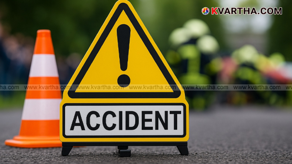 Damaged bus and truck after a major road accident in West Bengal