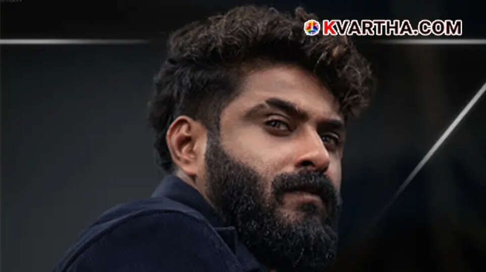 Intense character poster of Antony Varghese Pepe with a thick beard from the movie Kattalan