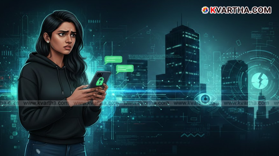 Concept image of WhatsApp logo with a digital lock, representing security.