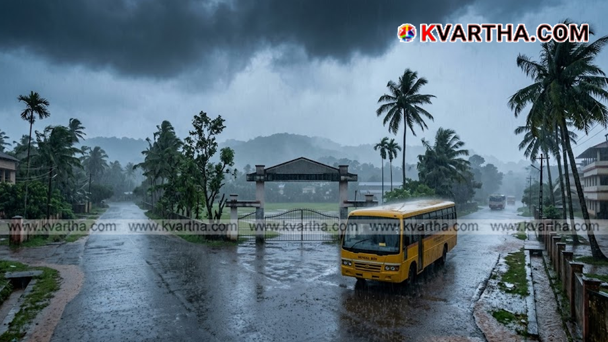  Conceptual image showing a school holiday notice due to weather warnings in Kannur.