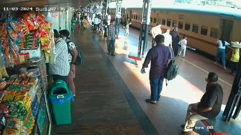 Woman Falls Onto Train Tracks in Kannur