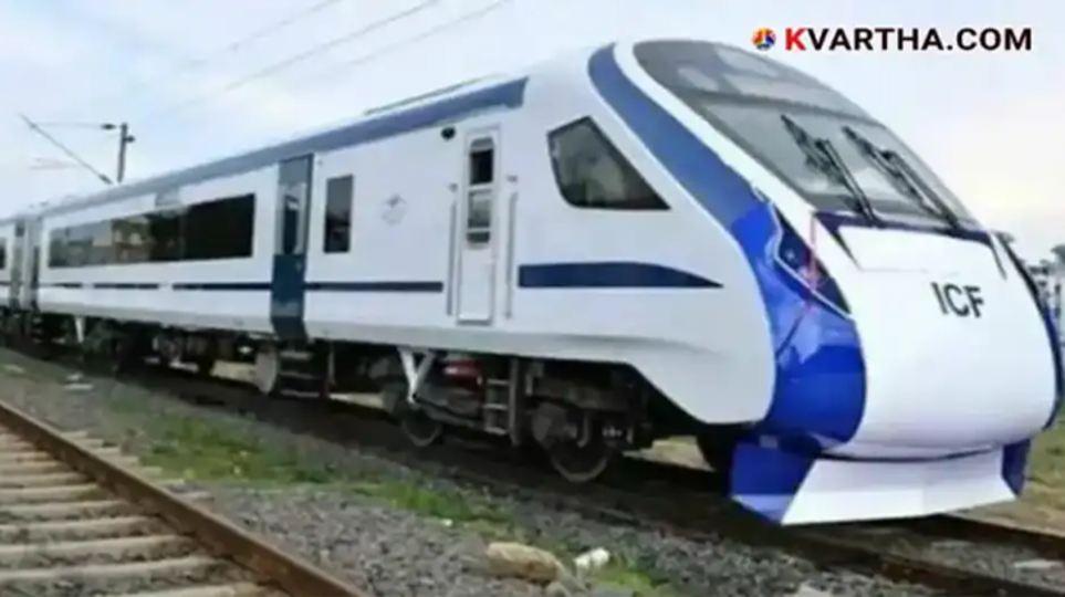 Damaged window glass of the Vande Bharat Express after stone pelting.