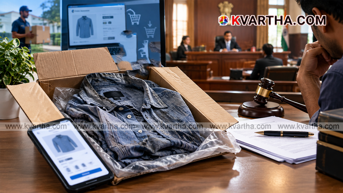 Representational image reflecting online shopping fraud and consumer court verdict