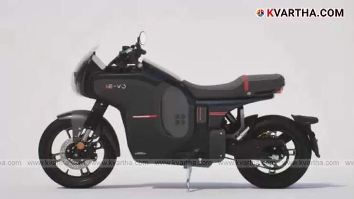 Honda E-VO electric motorcycle in retro cafe racer style.