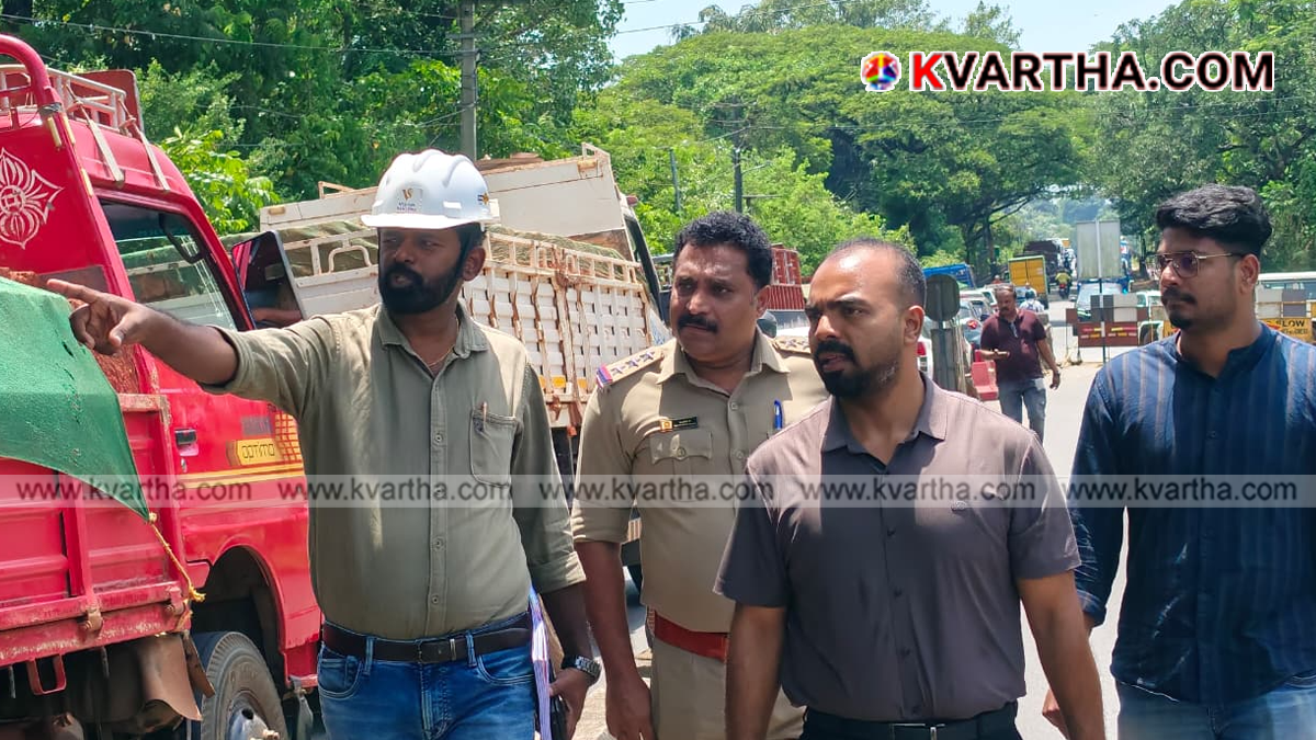 image reflecting highway safety inspection in Kannur led by District Collector