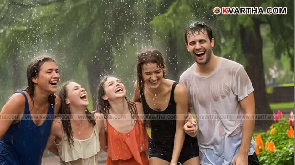 Children walking in the rain, illustrating exposure to cold.