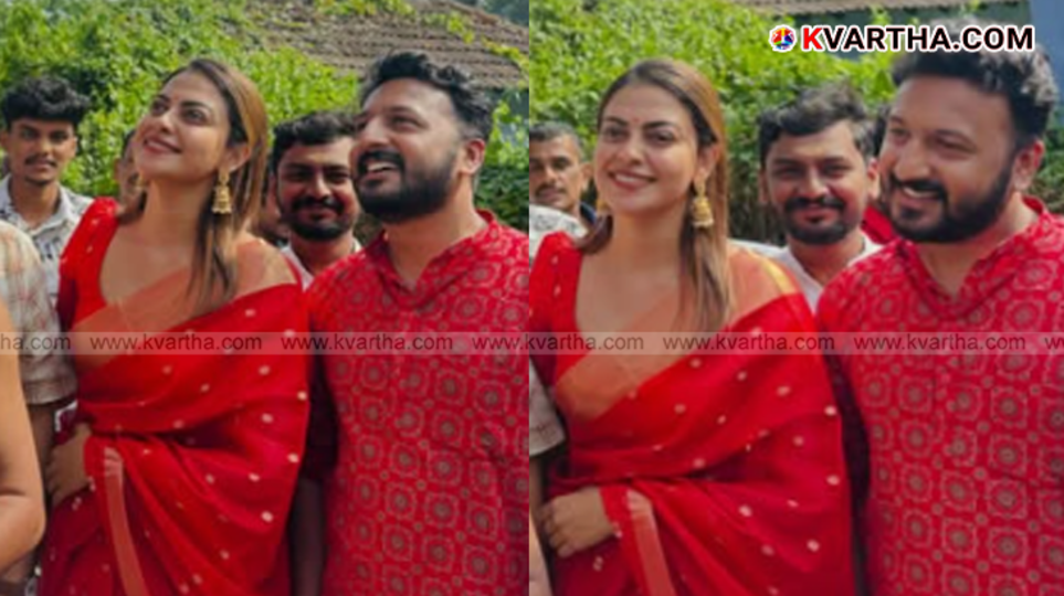 Actress Anu Sithara with Rahul Mankootathil MLA at the foundation stone laying ceremony.