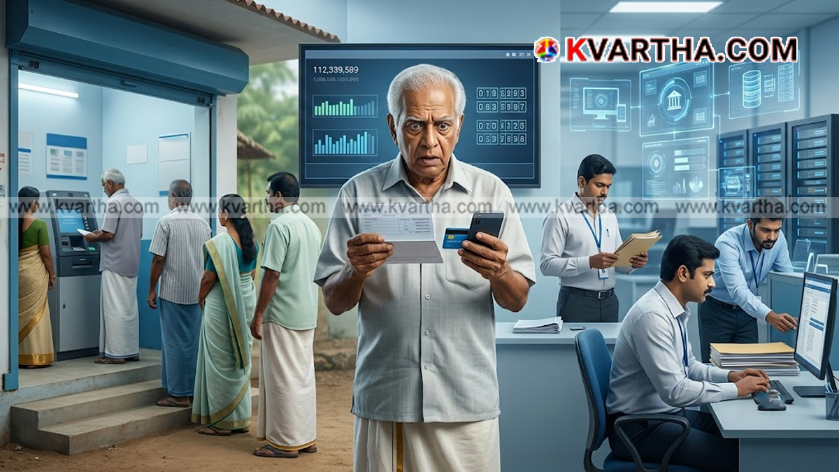Conceptual image of a person checking a massive bank balance