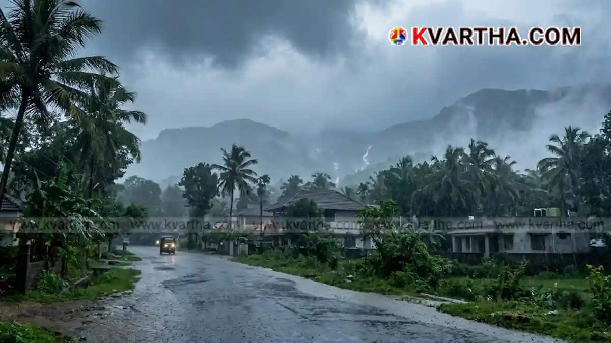 Representational image of heavy rain and weather alerts issued across Kerala districts