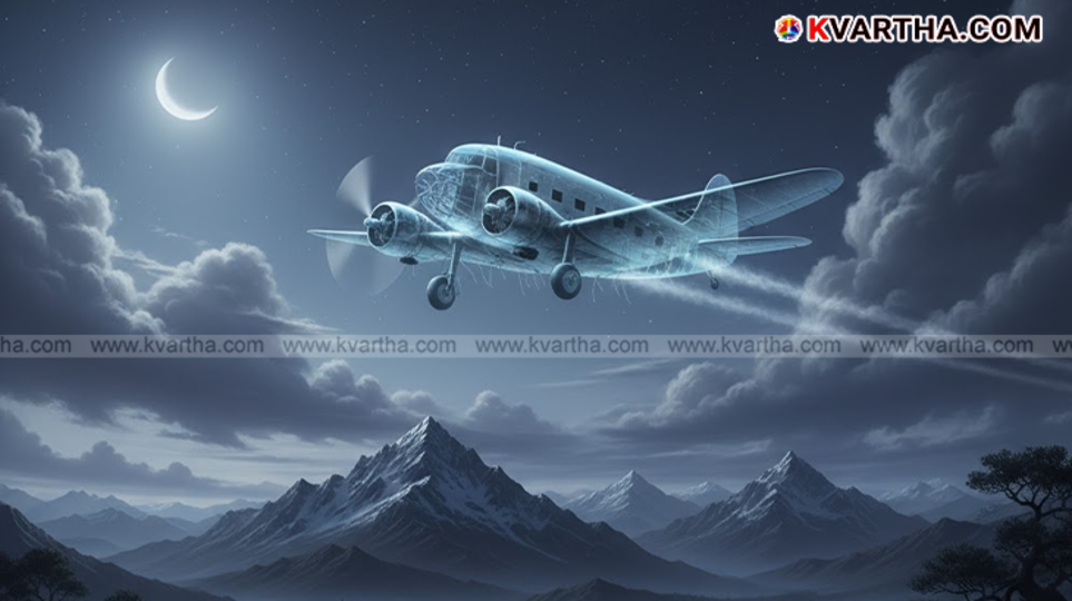 Empty passenger airplane flying in the sky