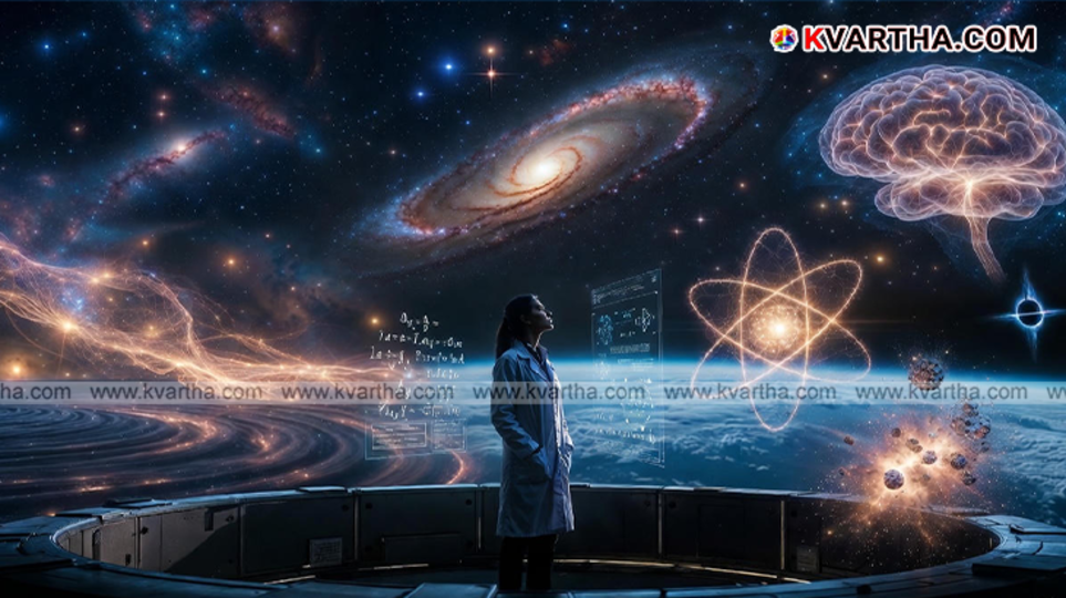  Conceptual image of Dark Matter and Dark Energy in space.