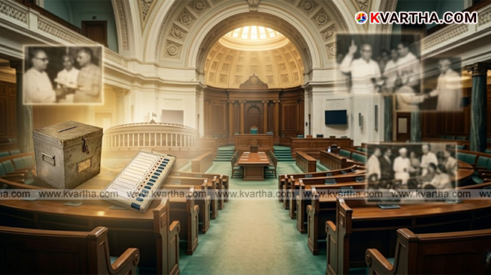 A symbolic scene of the Kerala Legislative Assembly and political history.
