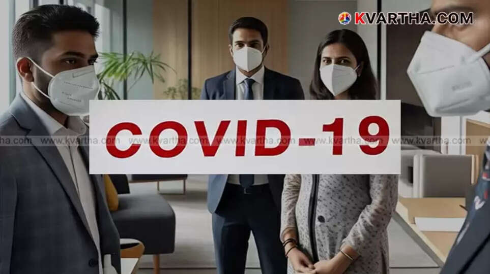 Medical professional in PPE kit with a caution sign for COVID-19.