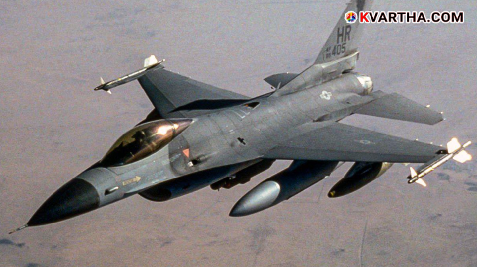 Representational image of an F-16 fighter jet being targeted by missile defense systems in 2026.