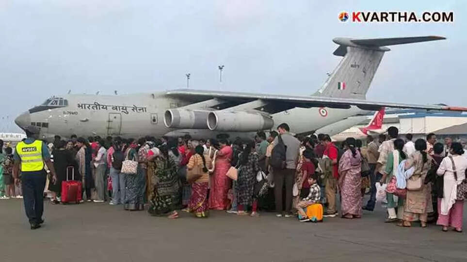 IAF IL 76 aircraft evacuating Indian passengers from Colombo.