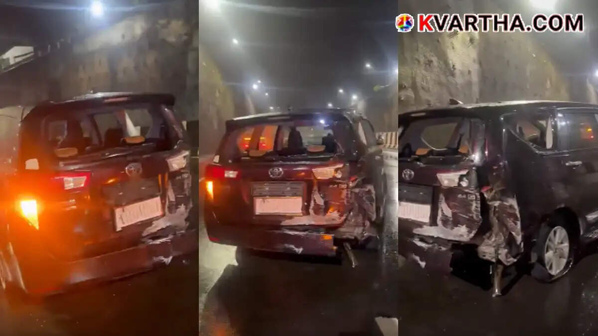 Sandeep Varier MLA escapes unhurt as his car meets with an accident on NH 66 in Malappuram