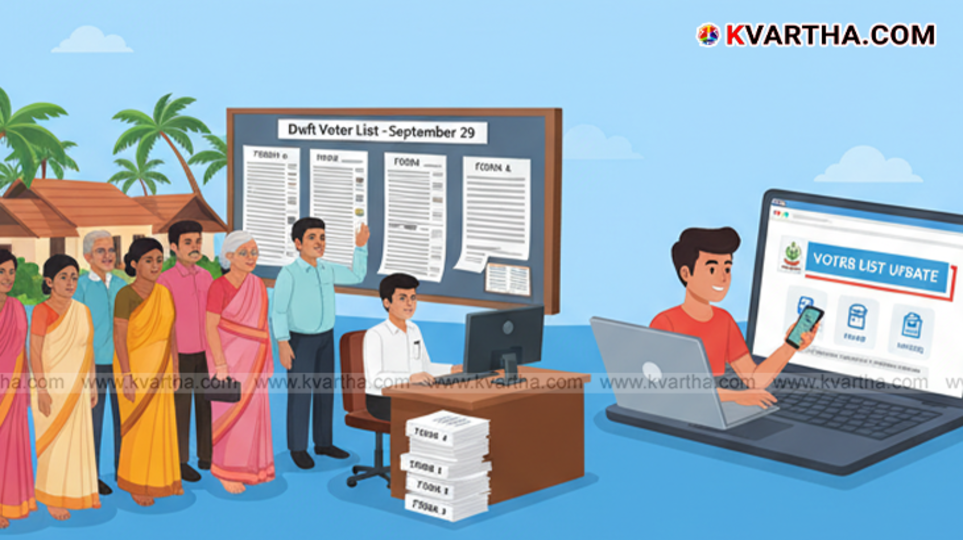 Voter list revision process image for Kerala local body elections.