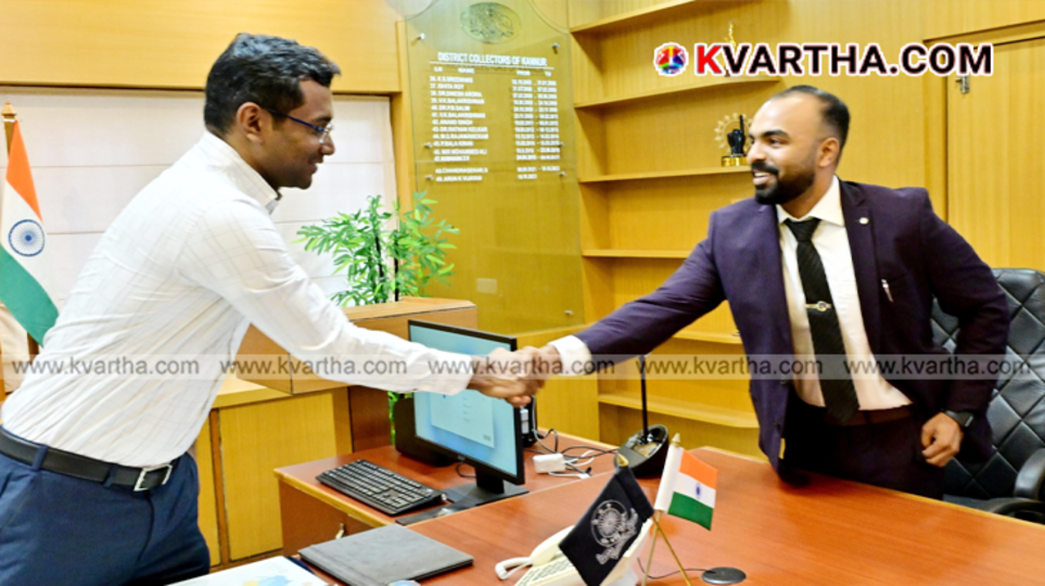 P. Vishnu Raj IAS assuming charge as the new District Collector of Kannur.