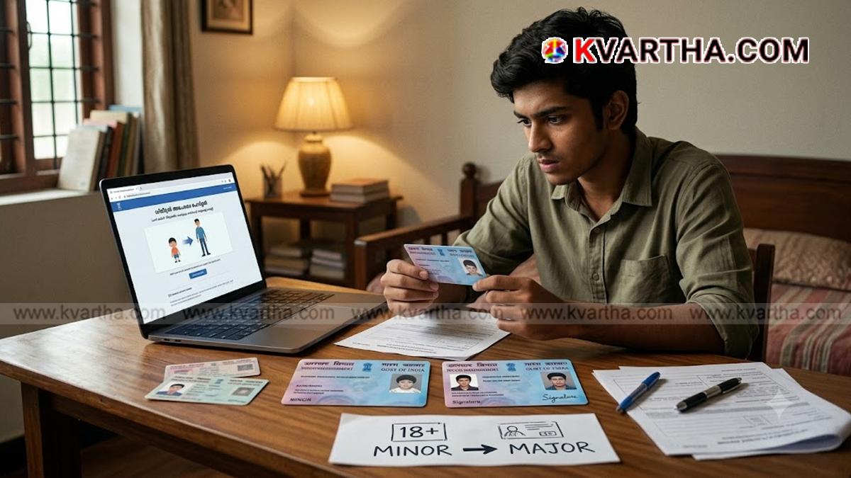Representational image showing the process of updating a minor PAN card after turning 18