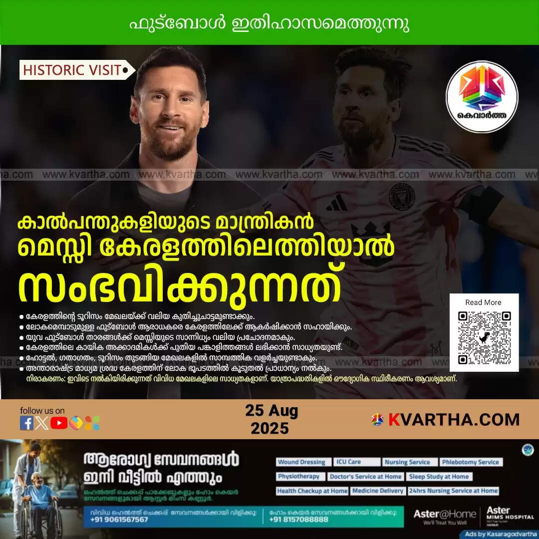 A group of passionate Kerala football fans celebrating with a Lionel Messi poster.